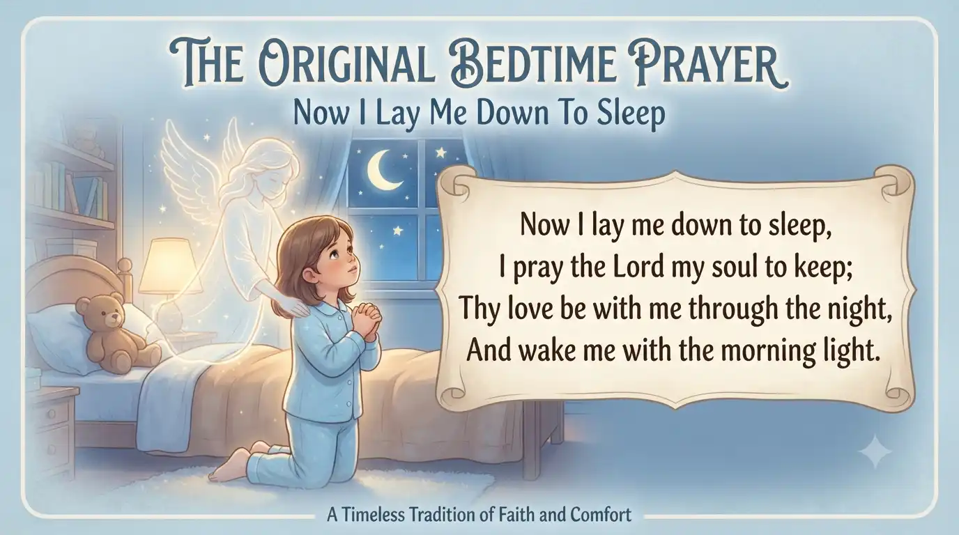 now i lay me down to sleep prayer original version